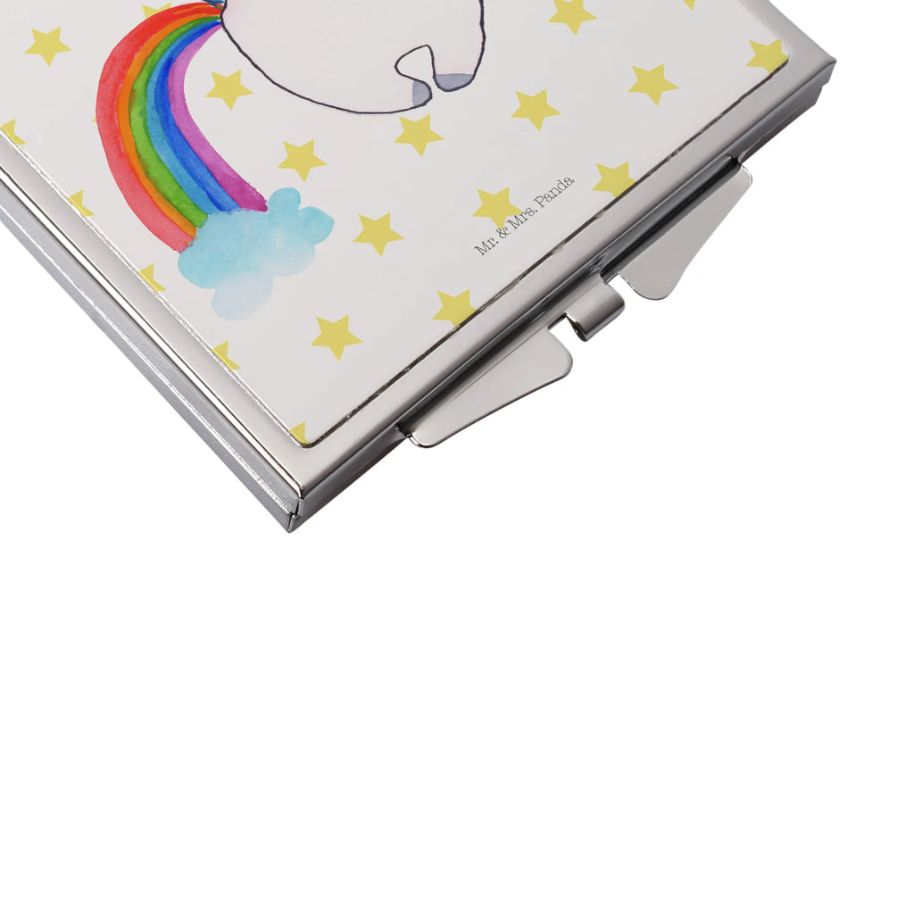 Handtaschenspiegel quadratisch Einhorn Fliegendes Pferd Spiegel, Handtasche, Quadrat, silber, schminken, Schminkspiegel, Einhorn, Einhörner, Einhorn Deko, Pegasus, Unicorn, Regenbogen, Spielen, Realität, Glitzer, Erwachsenwerden