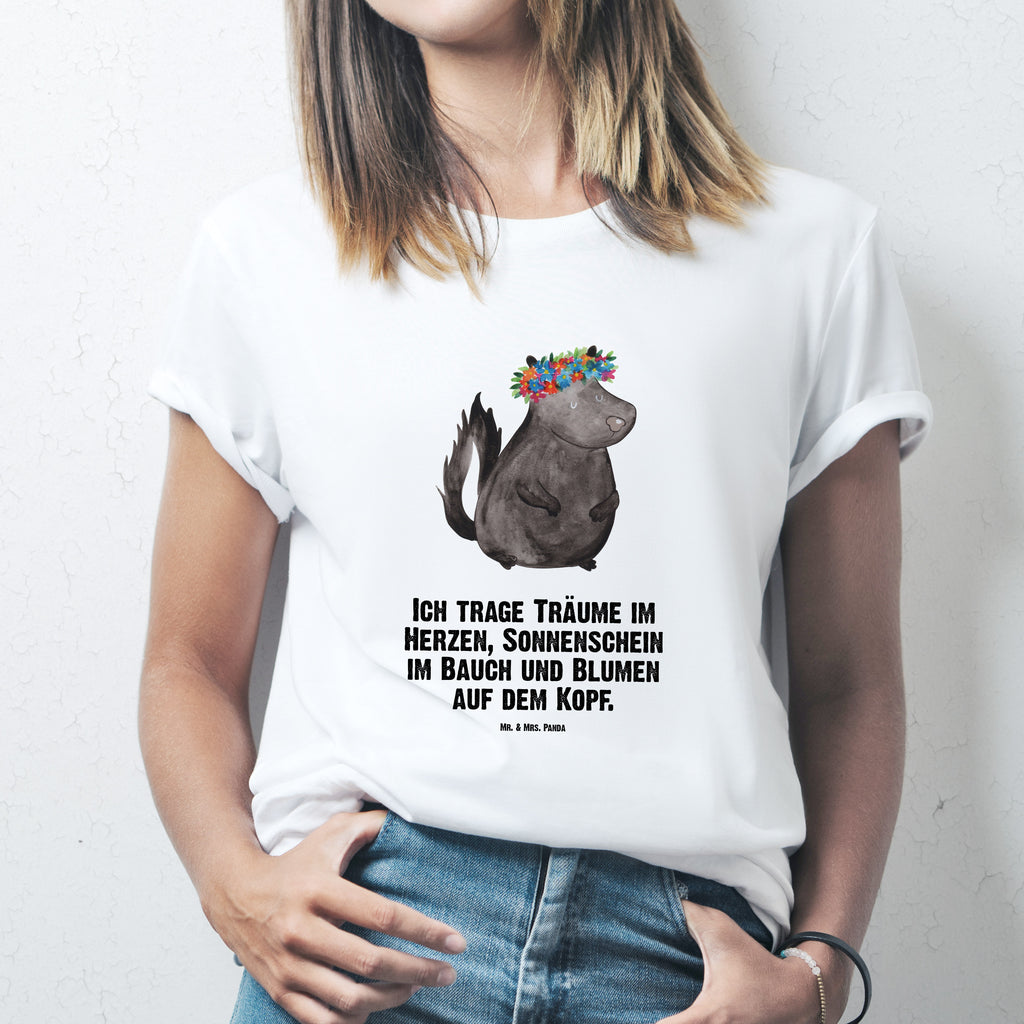 T-Shirt Standard Stinktier Blumenmaedchen T-Shirt, Shirt, Tshirt, Lustiges T-Shirt, T-Shirt mit Spruch, Party, Junggesellenabschied, Jubiläum, Geburstag, Herrn, Damen, Männer, Frauen, Schlafshirt, Nachthemd, Sprüche, Stinktier, Skunk, Wildtier, Raubtier, Stinker, Stinki, Yoga, Namaste, Lebe, Liebe, Lache