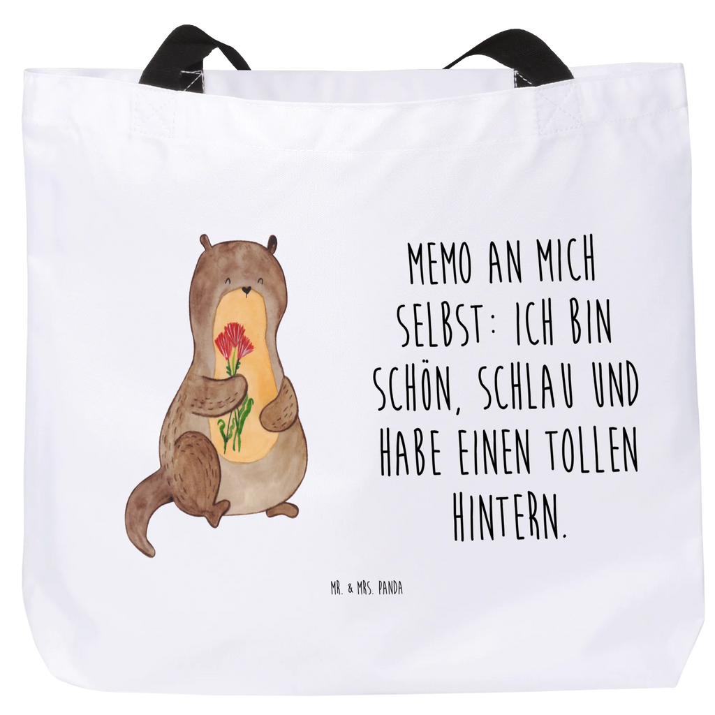 Shopper Otter Blumenstrauß Beutel, Einkaufstasche, Tasche, Strandtasche, Einkaufsbeutel, Shopper, Schultasche, Freizeittasche, Tragebeutel, Schulbeutel, Alltagstasche, Otter, Fischotter, Seeotter, Otter Seeotter See Otter