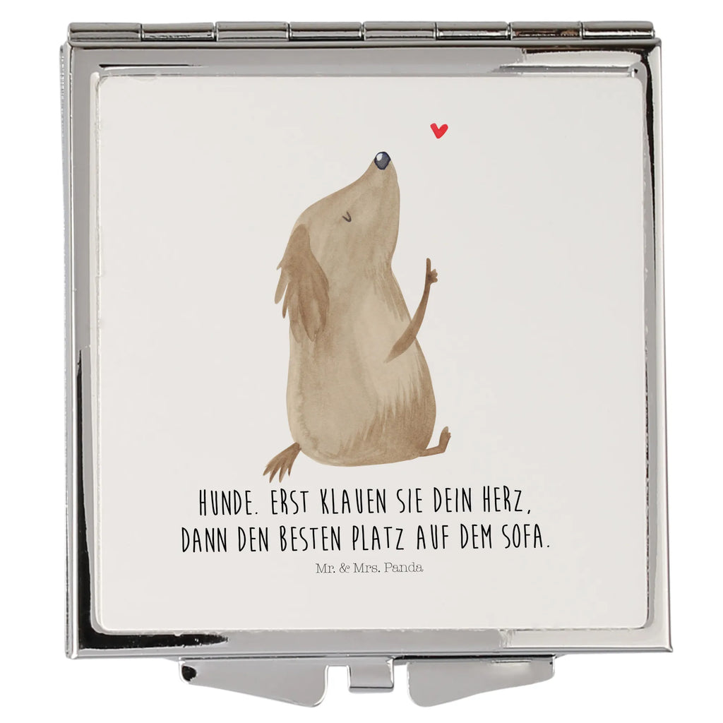 Handtaschenspiegel quadratisch Hund Liebe Spiegel, Handtasche, Quadrat, silber, schminken, Schminkspiegel, Hund, Hundemotiv, Haustier, Hunderasse, Tierliebhaber, Hundebesitzer, Sprüche, Liebe, Hundeglück, Hundeliebe, Hunde, Frauchen