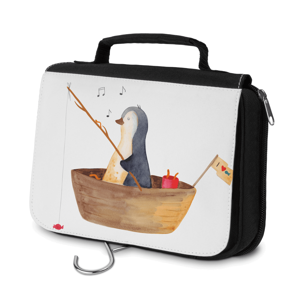 Kulturbeutel Pinguin Angelboot Kulturbeutel, Zum Aufhängen, Waschtasche, Kosmetiktasche, Damen, Herren, Aufbewahrungstasche, Schminktasche, Kosmetikbeutel, Organizer, Kulturtasche, Schminkutensil, Pinguin, Pinguine, Angeln, Boot, Angelboot, Lebenslust, Leben, genießen, Motivation, Neustart, Neuanfang, Trennung, Scheidung, Geschenkidee Liebeskummer