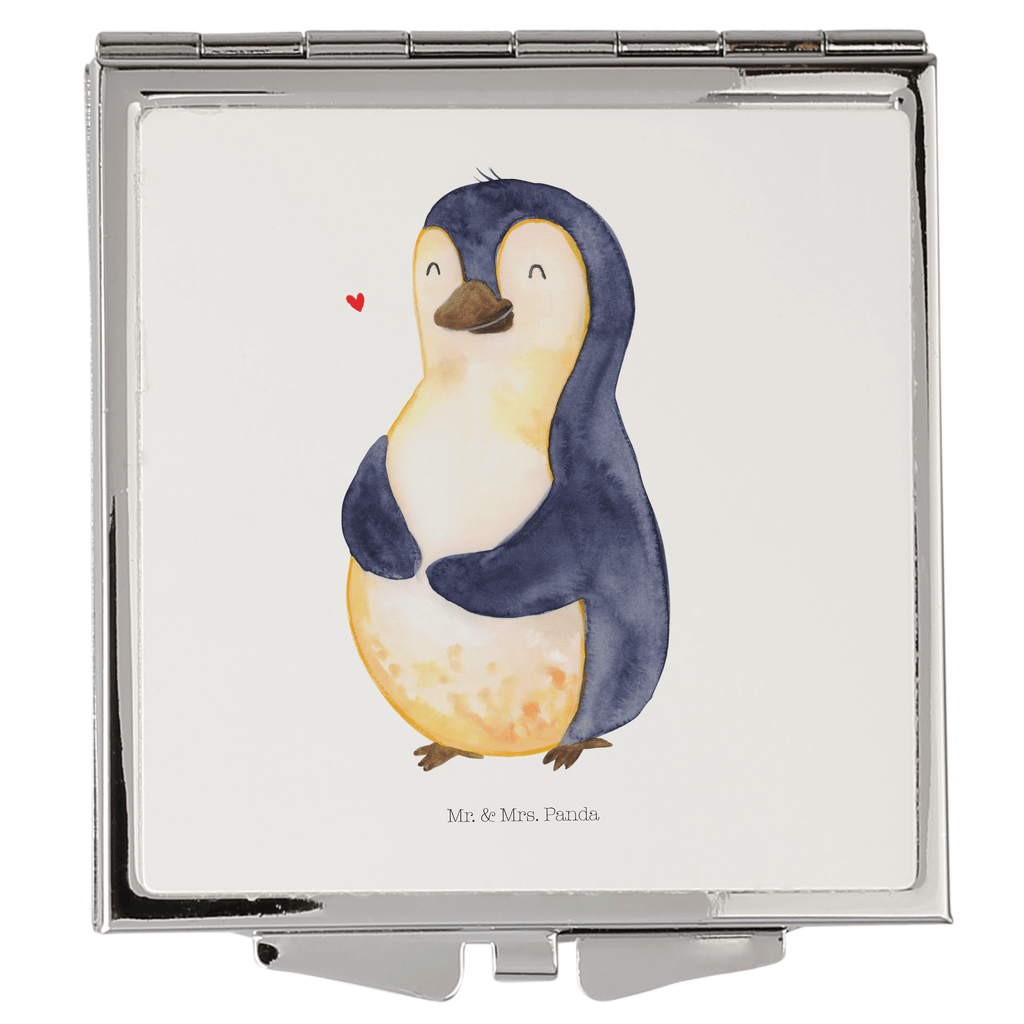 Handtaschenspiegel quadratisch Pinguin Diät Spiegel, Handtasche, Quadrat, silber, schminken, Schminkspiegel, Pinguin, Pinguine, Diät, Abnehmen, Abspecken, Gewicht, Motivation, Selbstliebe, Körperliebe, Selbstrespekt