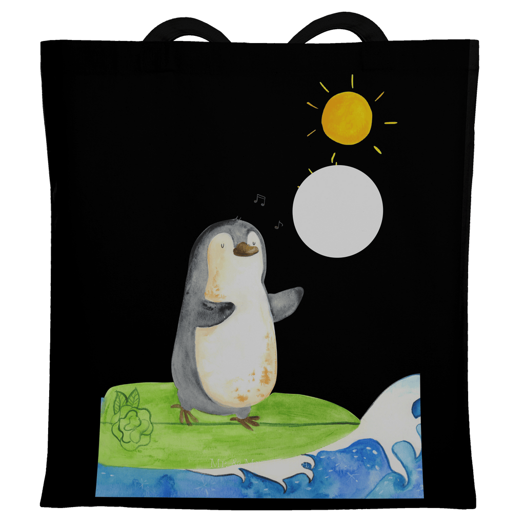 Tragetasche Pinguin Surfer Beuteltasche, Beutel, Einkaufstasche, Jutebeutel, Stoffbeutel, Tasche, Shopper, Umhängetasche, Strandtasche, Schultertasche, Stofftasche, Tragetasche, Badetasche, Jutetasche, Einkaufstüte, Laptoptasche, Pinguin, Pinguine, surfen, Surfer, Hawaii, Urlaub, Wellen, Wellen reiten, Portugal