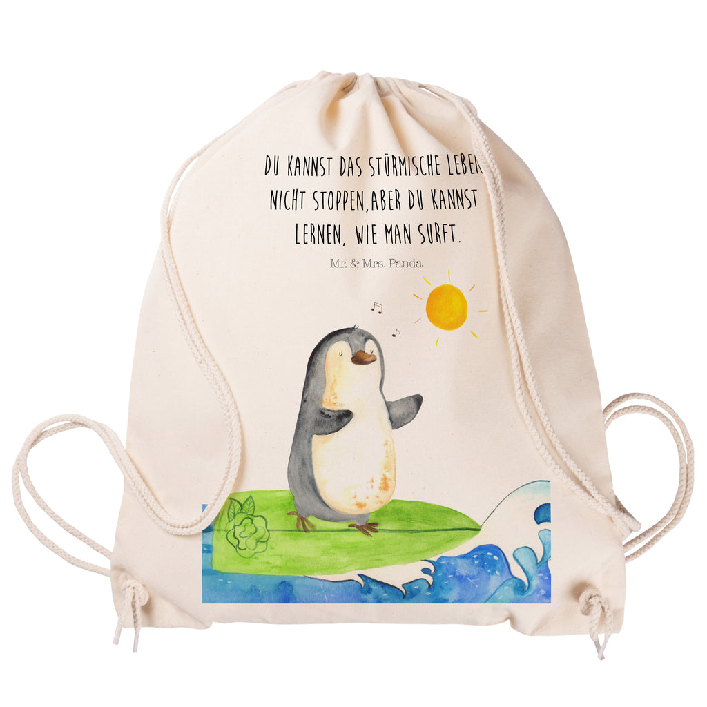 Sportbeutel Pinguin Surfer Sportbeutel, Turnbeutel, Beutel, Sporttasche, Tasche, Stoffbeutel, Sportbeutel Kinder, Gymsack, Beutel Rucksack, Kleine Sporttasche, Sportzubehör, Turnbeutel Baumwolle, Pinguin, Pinguine, surfen, Surfer, Hawaii, Urlaub, Wellen, Wellen reiten, Portugal