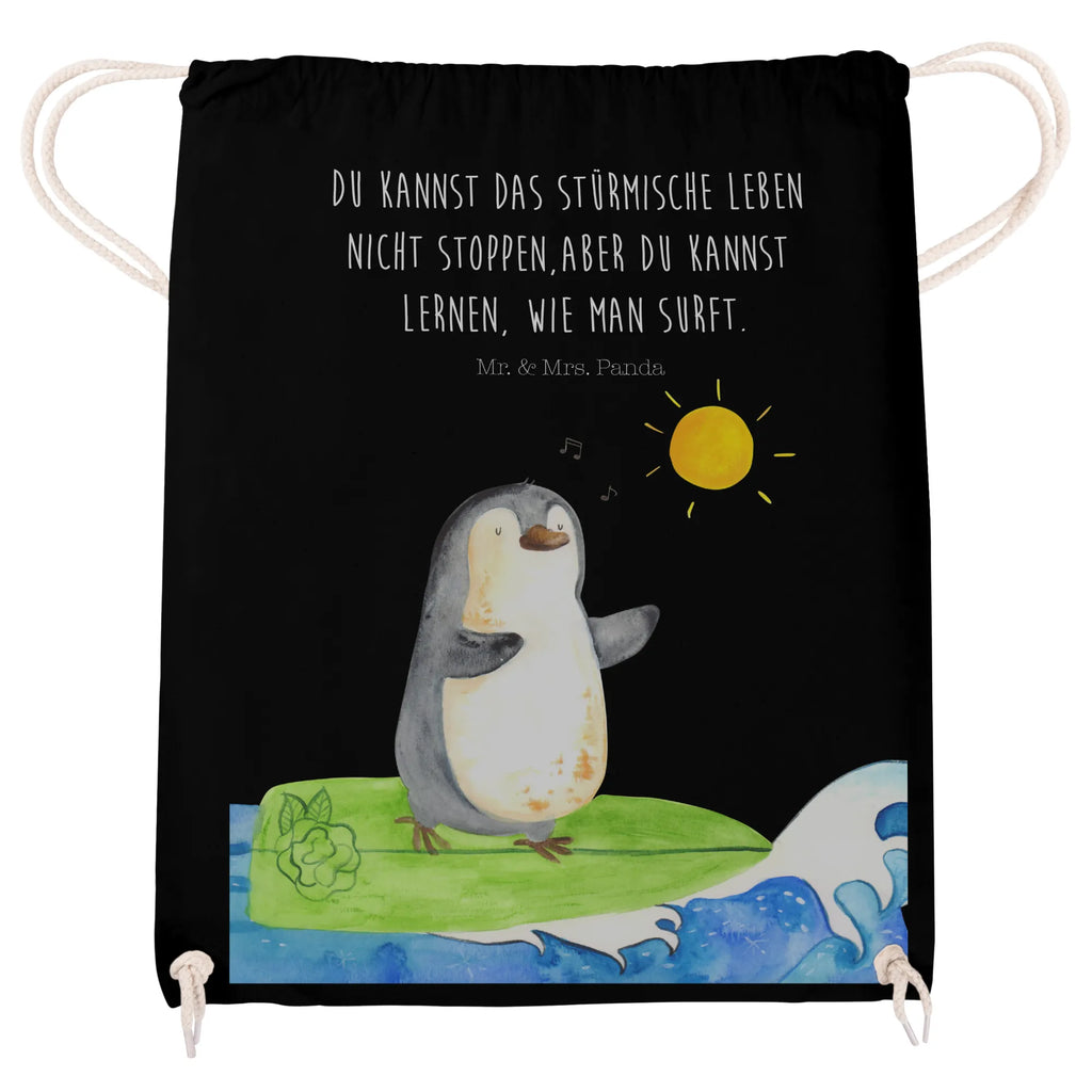 Sportbeutel Pinguin Surfer Sportbeutel, Turnbeutel, Beutel, Sporttasche, Tasche, Stoffbeutel, Sportbeutel Kinder, Gymsack, Beutel Rucksack, Kleine Sporttasche, Sportzubehör, Turnbeutel Baumwolle, Pinguin, Pinguine, surfen, Surfer, Hawaii, Urlaub, Wellen, Wellen reiten, Portugal