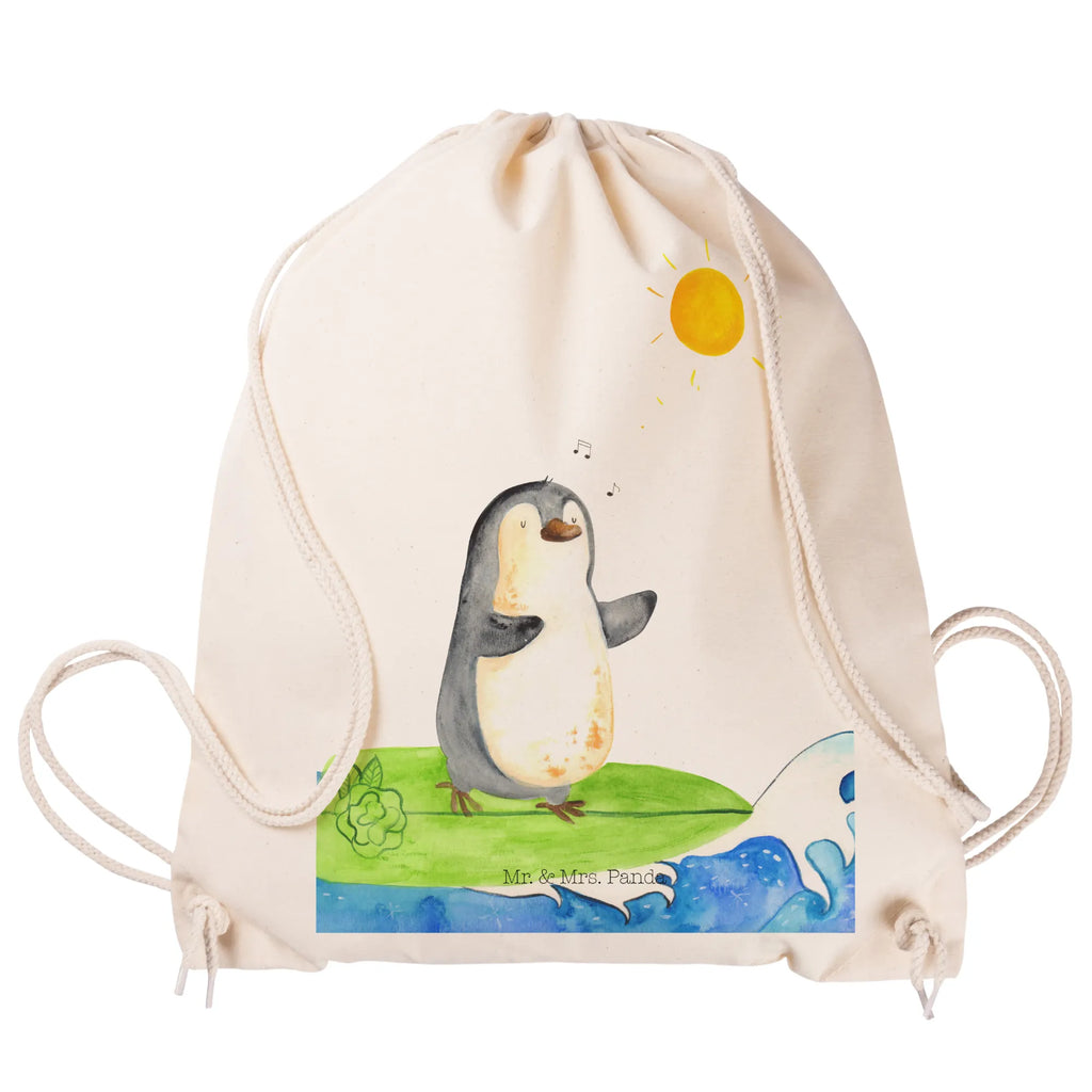 Sportbeutel Pinguin Surfer Sportbeutel, Turnbeutel, Beutel, Sporttasche, Tasche, Stoffbeutel, Sportbeutel Kinder, Gymsack, Beutel Rucksack, Kleine Sporttasche, Sportzubehör, Turnbeutel Baumwolle, Pinguin, Pinguine, surfen, Surfer, Hawaii, Urlaub, Wellen, Wellen reiten, Portugal