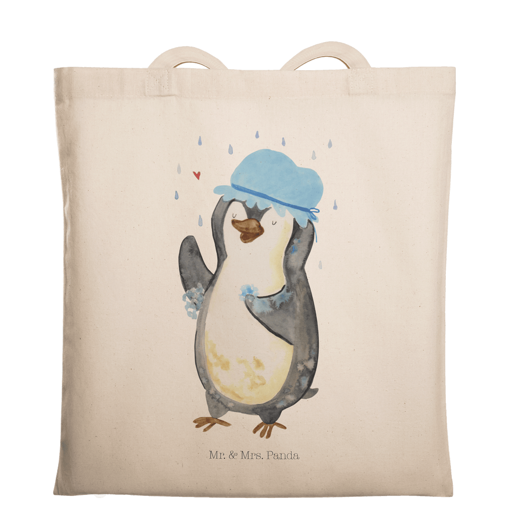 Tragetasche Pinguin Duschen Beuteltasche, Beutel, Einkaufstasche, Jutebeutel, Stoffbeutel, Tasche, Shopper, Umhängetasche, Strandtasche, Schultertasche, Stofftasche, Tragetasche, Badetasche, Jutetasche, Einkaufstüte, Laptoptasche, Pinguin, Pinguine, Dusche, duschen, Lebensmotto, Motivation, Neustart, Neuanfang, glücklich sein