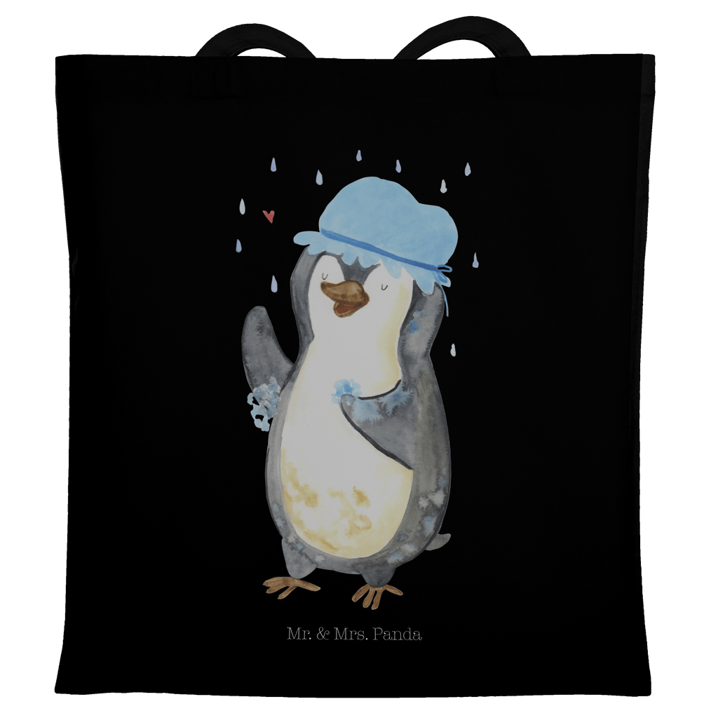 Tragetasche Pinguin Duschen Beuteltasche, Beutel, Einkaufstasche, Jutebeutel, Stoffbeutel, Tasche, Shopper, Umhängetasche, Strandtasche, Schultertasche, Stofftasche, Tragetasche, Badetasche, Jutetasche, Einkaufstüte, Laptoptasche, Pinguin, Pinguine, Dusche, duschen, Lebensmotto, Motivation, Neustart, Neuanfang, glücklich sein