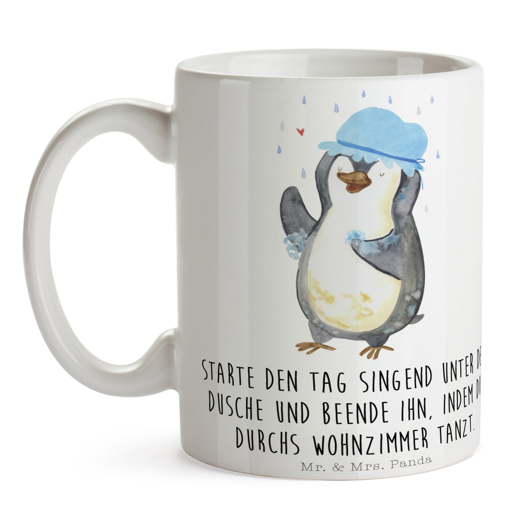 Tasse Pinguin Duschen Tasse, Kaffeetasse, Teetasse, Becher, Kaffeebecher, Teebecher, Keramiktasse, Porzellantasse, Büro Tasse, Geschenk Tasse, Tasse Sprüche, Tasse Motive, Kaffeetassen, Tasse bedrucken, Designer Tasse, Cappuccino Tassen, Schöne Teetassen, Pinguin, Pinguine, Dusche, duschen, Lebensmotto, Motivation, Neustart, Neuanfang, glücklich sein