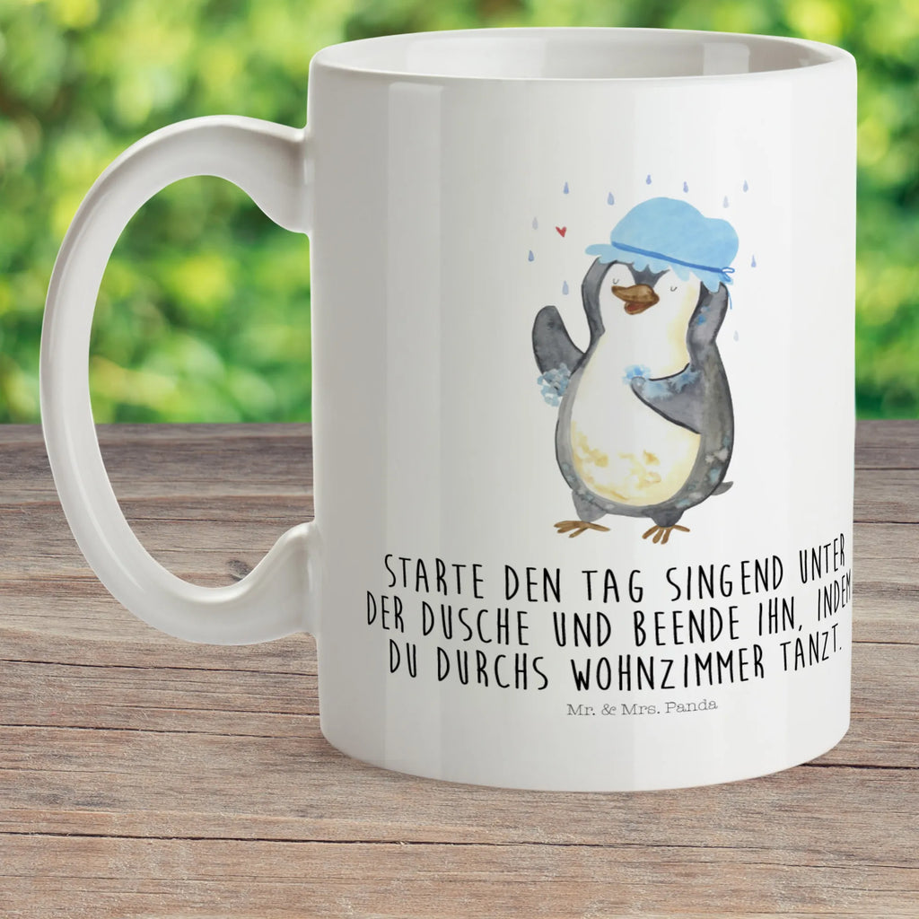 Kindertasse Pinguin duscht Kindertasse, Kinder Tasse, Kunststoff Tasse, Kindergarten Tasse, Trinkbecher, Camping Becher, Kaffeetasse, Kunststoffbecher, Kindergartenbecher, Outdoorgeschirr, Kunststoffgeschirr, Reisebecher, Reisetasse, Kinderbecher, Bruchfeste Tasse, Bruchsichere Tasse, Plastik Tasse, Plastiktasse, Pinguin, Pinguine, Dusche, duschen, Lebensmotto, Motivation, Neustart, Neuanfang, glücklich sein