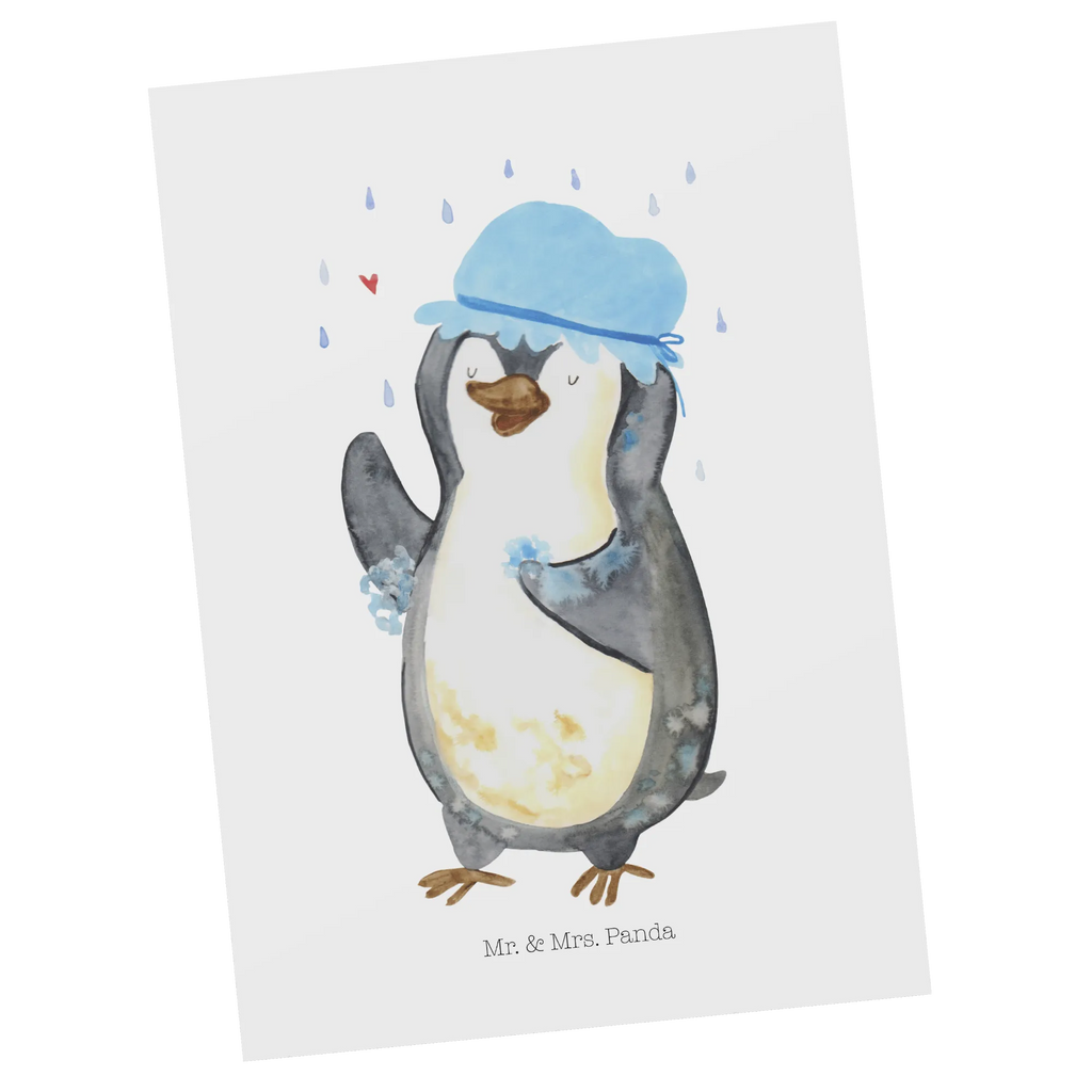 Postkarte Pinguin Duschen Postkarte, Karte, Geschenkkarte, Grußkarte, Einladung, Ansichtskarte, Geburtstagskarte, Einladungskarte, Dankeskarte, Ansichtskarten, Einladung Geburtstag, Einladungskarten Geburtstag, Pinguin, Pinguine, Dusche, duschen, Lebensmotto, Motivation, Neustart, Neuanfang, glücklich sein