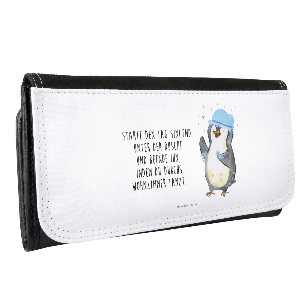 Ladies purse Penguin have a shower Portemonnaie, Portemonee, Geldbörse, Damen, Groß, XXL, Geldbeutel, Portemonnaies, Pinguin, Pinguine, Dusche, duschen, Lebensmotto, Motivation, Neustart, Neuanfang, glücklich sein