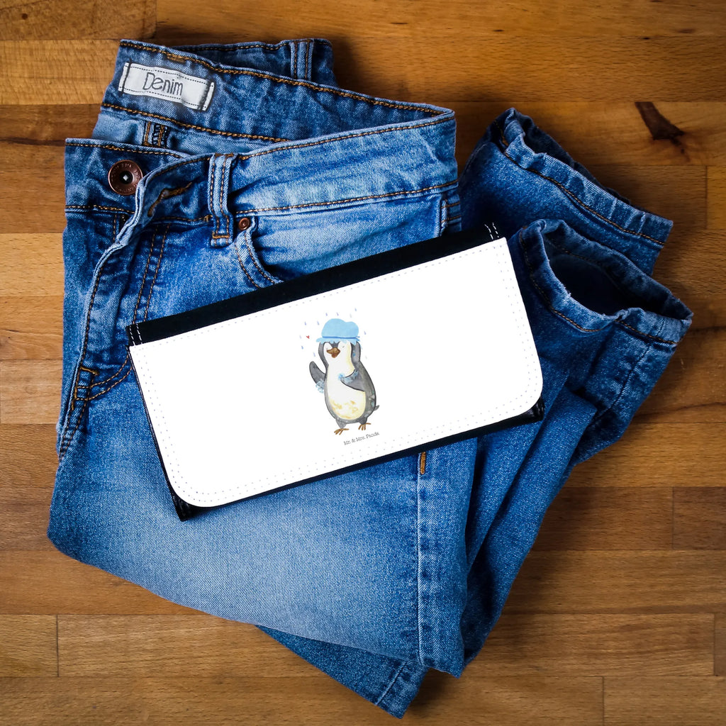 Ladies purse Penguin have a shower Portemonnaie, Portemonee, Geldbörse, Damen, Groß, XXL, Geldbeutel, Portemonnaies, Pinguin, Pinguine, Dusche, duschen, Lebensmotto, Motivation, Neustart, Neuanfang, glücklich sein