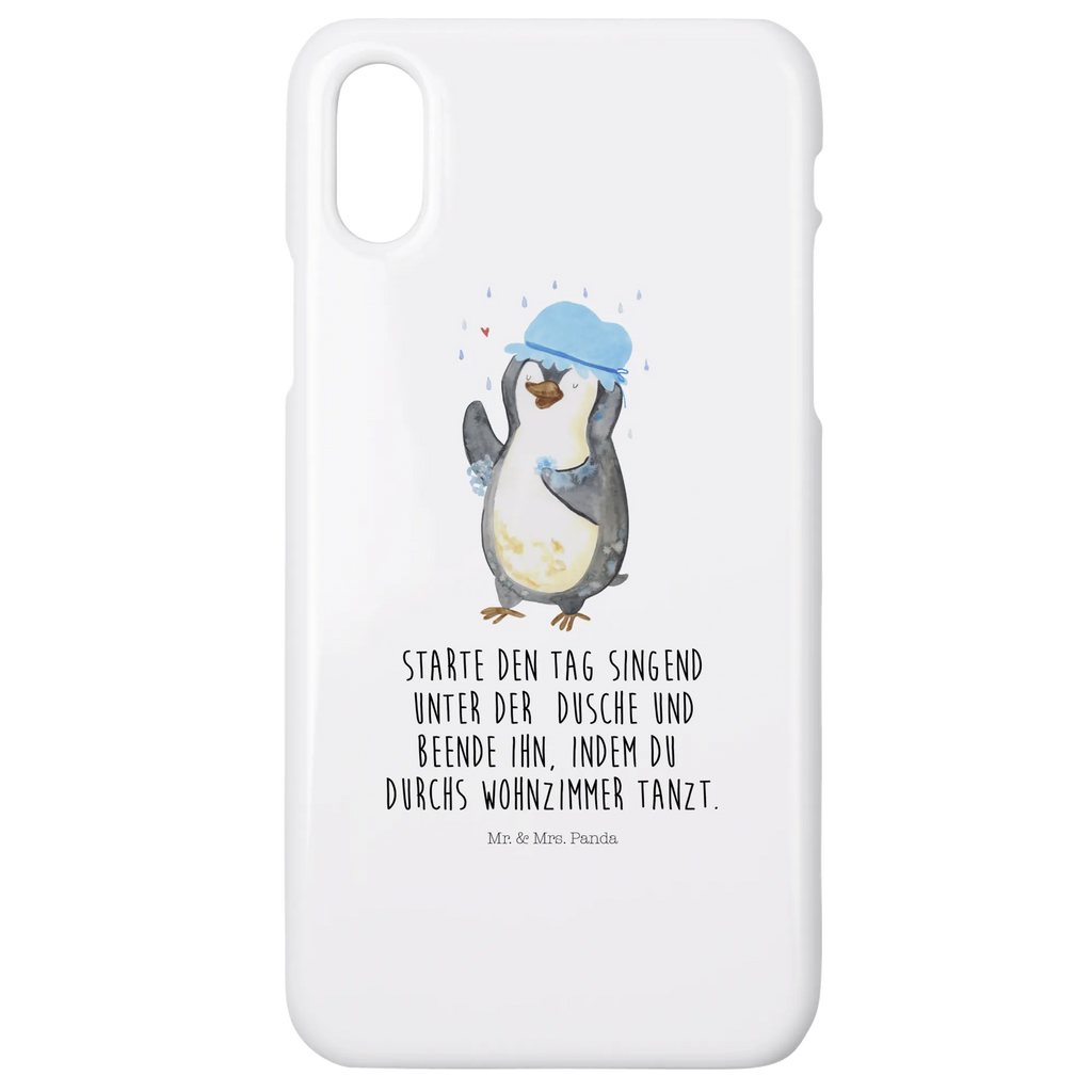 Handyhülle Pinguin Duschen Handyhülle, Handycover, Cover, Handy, Hülle, Iphone 10, Iphone X, Pinguin, Pinguine, Dusche, duschen, Lebensmotto, Motivation, Neustart, Neuanfang, glücklich sein