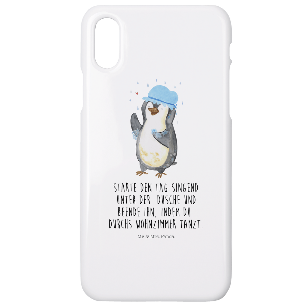 Handyhülle Pinguin Duschen Handyhülle, Handycover, Cover, Handy, Hülle, Iphone 10, Iphone X, Pinguin, Pinguine, Dusche, duschen, Lebensmotto, Motivation, Neustart, Neuanfang, glücklich sein