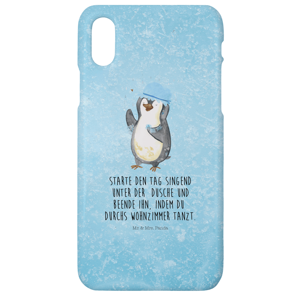 Handyhülle Pinguin Duschen Handyhülle, Handycover, Cover, Handy, Hülle, Iphone 10, Iphone X, Pinguin, Pinguine, Dusche, duschen, Lebensmotto, Motivation, Neustart, Neuanfang, glücklich sein