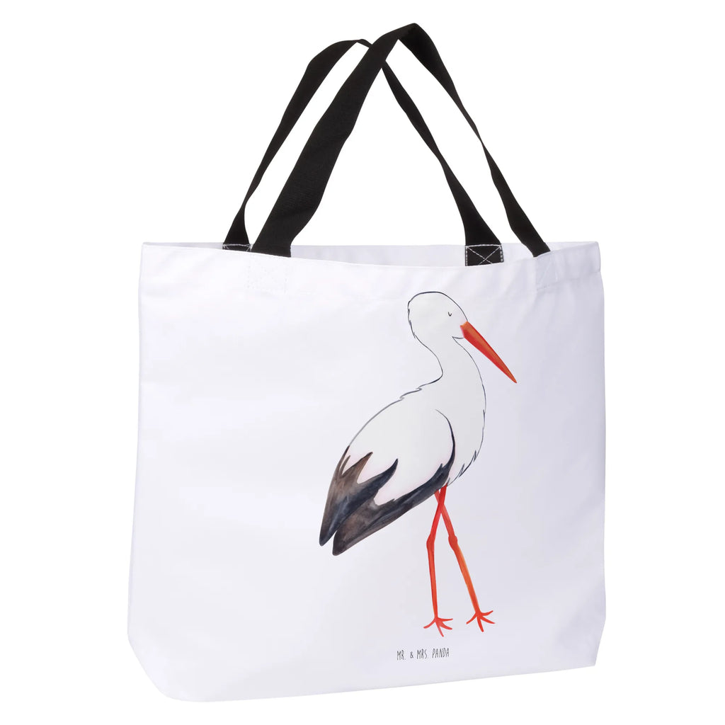 Shopper Storch Beutel, Einkaufstasche, Tasche, Strandtasche, Einkaufsbeutel, Shopper, Schultasche, Freizeittasche, Tragebeutel, Schulbeutel, Alltagstasche, Tiermotive, Gute Laune, lustige Sprüche, Tiere, Storch, Störche, Schwangerschaft, Geburt, Mutter, Mütter, Mutter werden, Schwanger, Babybauch, Baby