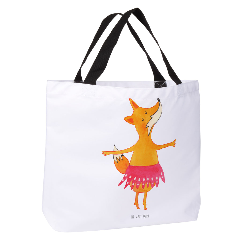 Shopper Fuchs Ballerina Beutel, Einkaufstasche, Tasche, Strandtasche, Einkaufsbeutel, Shopper, Schultasche, Freizeittasche, Tragebeutel, Schulbeutel, Alltagstasche, Fuchs, Fuchs Spruch, Füchse, Füchsin, Ballerina, Ballett, Tänzerin, Tanzen, Party, Einladung, Geburtstag