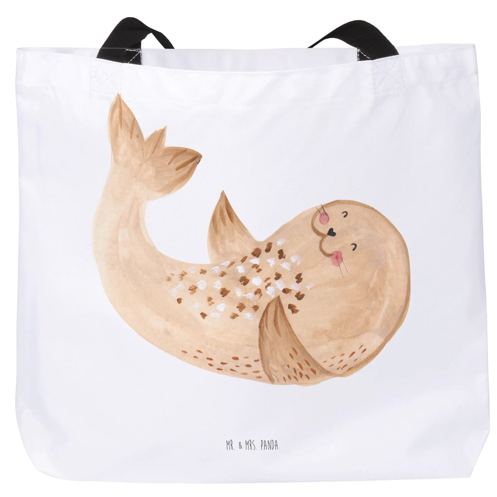 Shopper Robbe Liegen Beutel, Einkaufstasche, Tasche, Strandtasche, Einkaufsbeutel, Shopper, Schultasche, Freizeittasche, Tragebeutel, Schulbeutel, Alltagstasche, Tiermotive, Gute Laune, lustige Sprüche, Tiere, Robbe, Robben, Seehund, Strand, Meerestier, Ostsee, Nordsee, Lachen, Freude