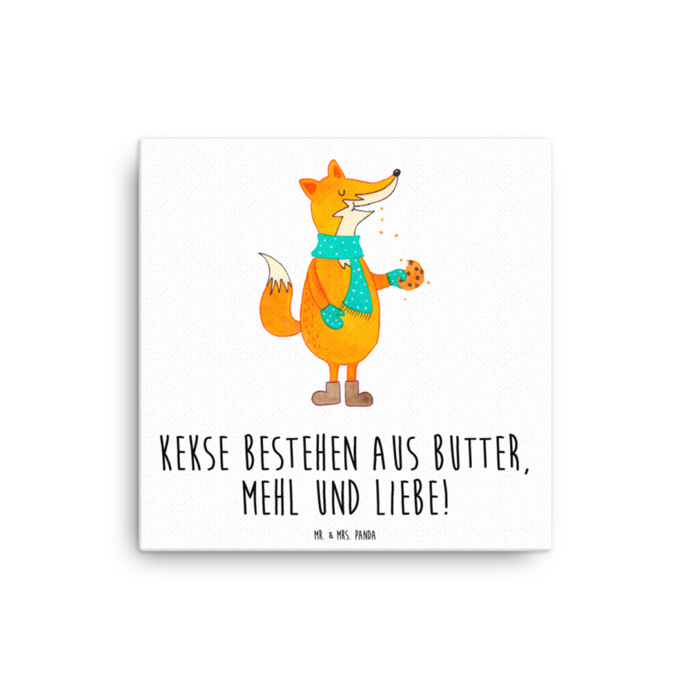 Leinwand Bild Fuchs Keks Leinwand, Bild, Kunstdruck, Wanddeko, Dekoration, Fuchs, Füchse, Backen Spruch, Kekse, Winter, Weihnachtszeit, Plätzchen, Liebe, Küche Deko