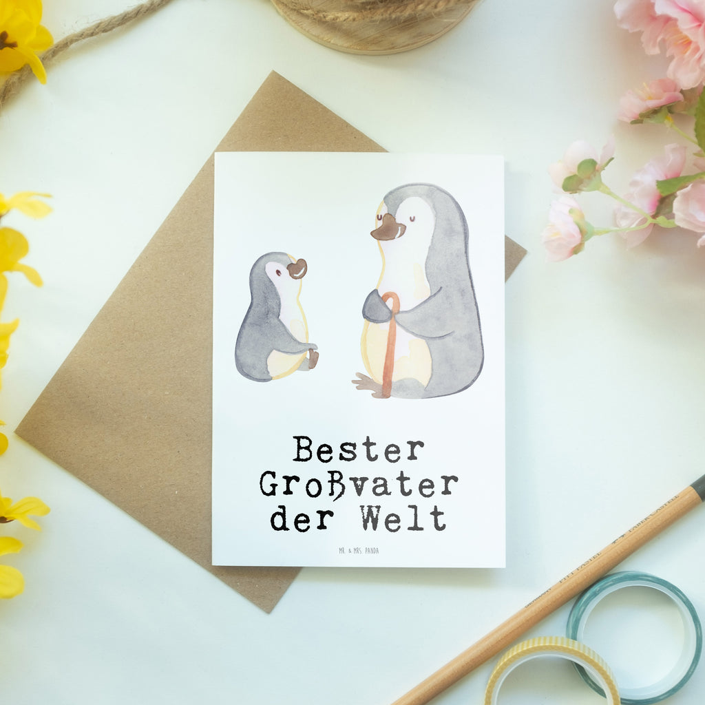 Grußkarte Pinguin Bester Großvater der Welt Grußkarte, Klappkarte, Einladungskarte, Glückwunschkarte, Hochzeitskarte, Geburtstagskarte, Karte, Ansichtskarten, für, Dankeschön, Geschenk, Schenken, Geburtstag, Geburtstagsgeschenk, Geschenkidee, Danke, Bedanken, Mitbringsel, Freude machen, Geschenktipp, Großvater, Grossvater, Opa, Opi. Großpapa, Großeltern, Enkel, Enkelin, Enkelkind, Kleinigkeit, Oppa, Oppi, Bester