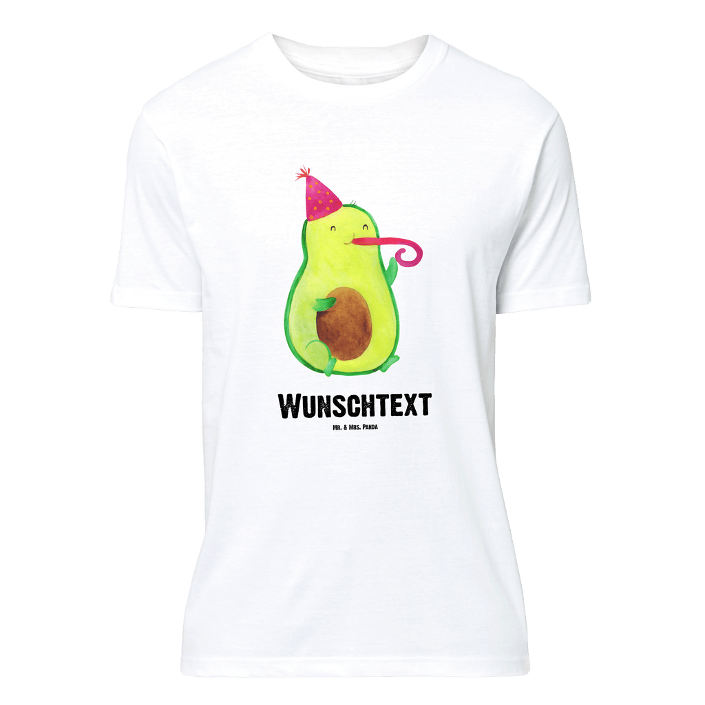 Personalisiertes T-Shirt Avocado Feier T-Shirt Personalisiert, T-Shirt mit Namen, T-Shirt mit Aufruck, Männer, Frauen, Wunschtext, Bedrucken, Avocado, Veggie, Vegan, Gesund, Party, Feierlichkeit, Feier, Fete, Geburtstag, Gute Laune, Tröte