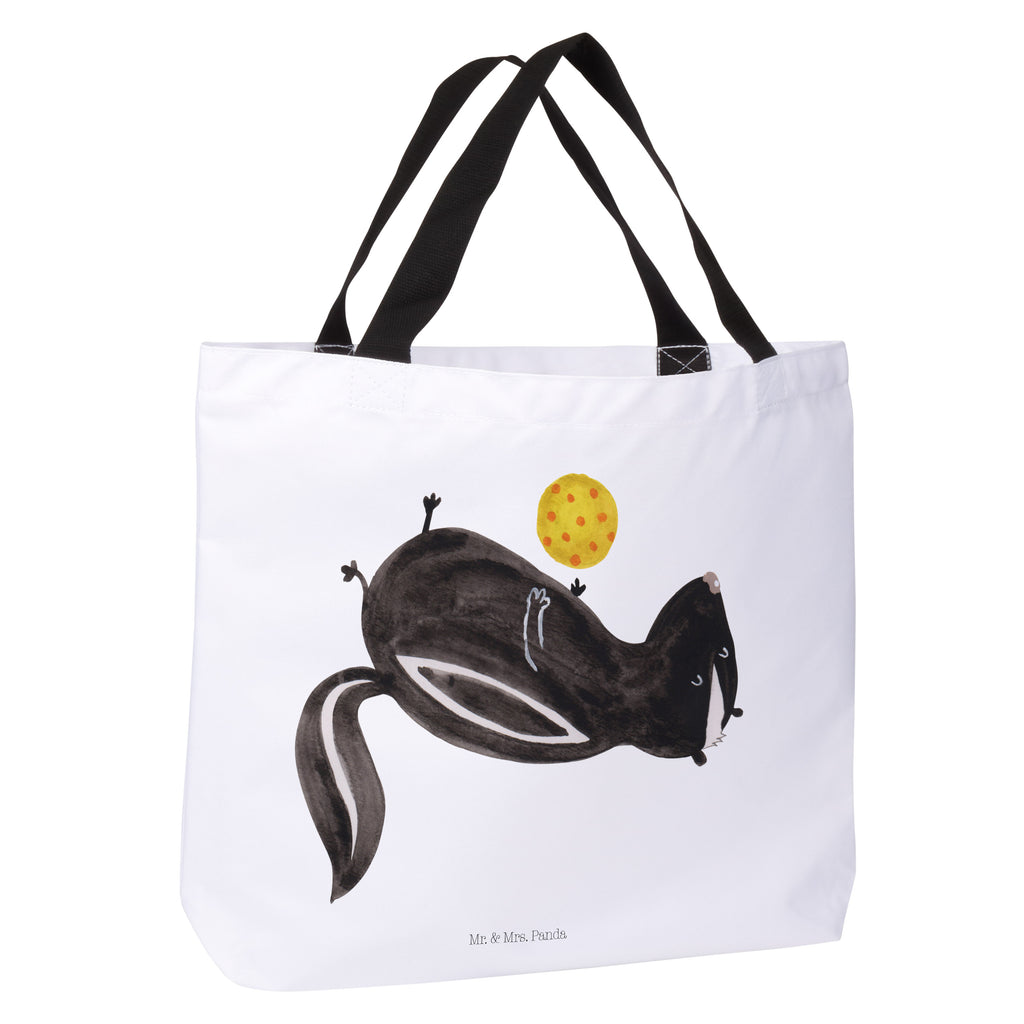 Shopper Stinktier Ball Beutel, Einkaufstasche, Tasche, Strandtasche, Einkaufsbeutel, Shopper, Schultasche, Freizeittasche, Tragebeutel, Schulbeutel, Alltagstasche, Stinktier, Skunk, Wildtier, Raubtier, Stinker, Stinki, verspielt, Weisheit