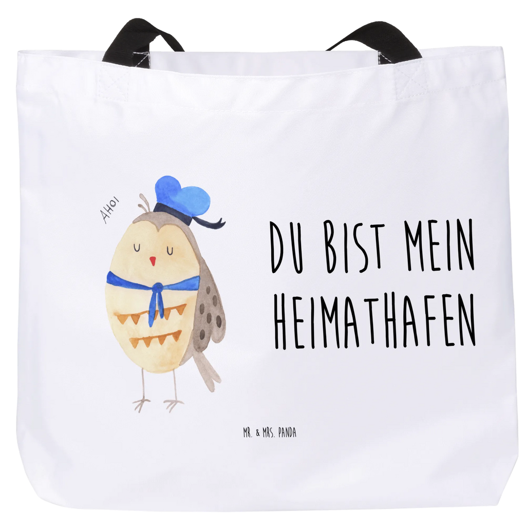 Shopper Eule Matrose Beutel, Einkaufstasche, Tasche, Strandtasche, Einkaufsbeutel, Shopper, Schultasche, Freizeittasche, Tragebeutel, Schulbeutel, Alltagstasche, Eule, Eule Spruch, Eule Deko, Owl, Wortspiel lustig, Matrose, Freundin, Ehe, Seefahrer, Heimathafen, Hochzeitstag Geschenk