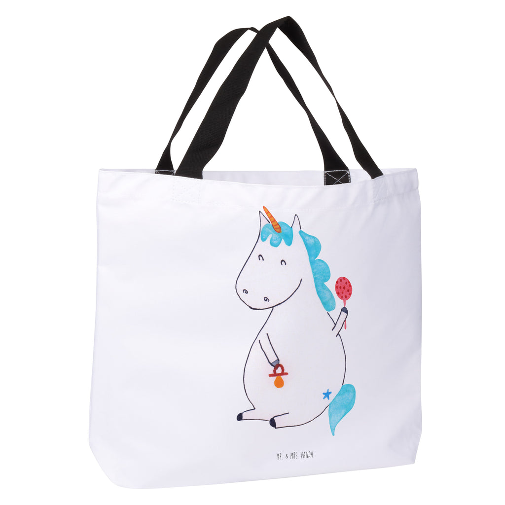 Shopper Einhorn Baby Beutel, Einkaufstasche, Tasche, Strandtasche, Einkaufsbeutel, Shopper, Schultasche, Freizeittasche, Tragebeutel, Schulbeutel, Alltagstasche, Einhorn, Einhörner, Einhorn Deko, Pegasus, Unicorn, Mutter, Geburt, Geburtstag, erstes Kind, Baby, Babyglück, Nachwuchs, Eltern, Party, Kind, Schnuller