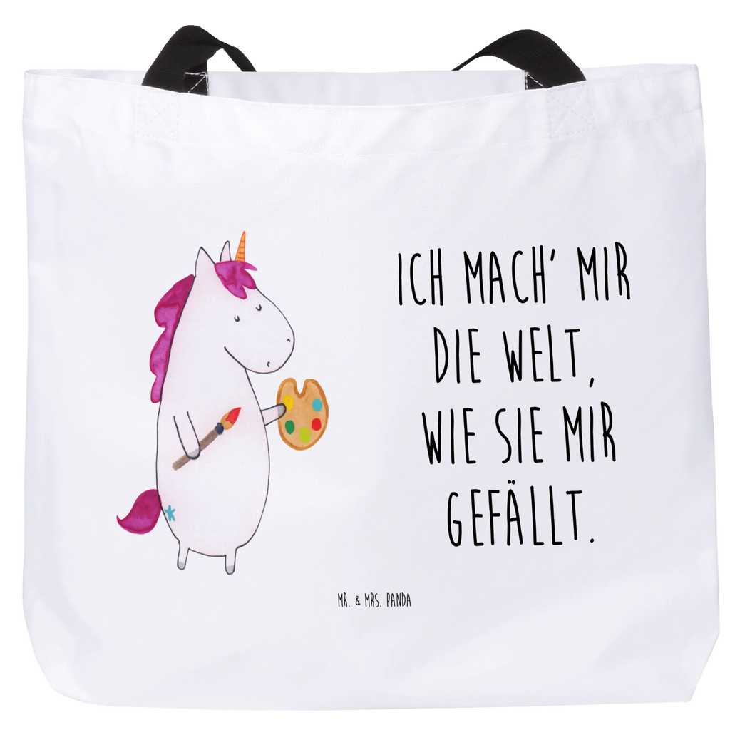 Shopper Einhorn Künstler Beutel, Einkaufstasche, Tasche, Strandtasche, Einkaufsbeutel, Shopper, Schultasche, Freizeittasche, Tragebeutel, Schulbeutel, Alltagstasche, Einhorn, Einhörner, Einhorn Deko, Pegasus, Unicorn, Englisch, Künstler, Artist, Malen, Zeichnen, Welt, Farbe, Stift, Pinsel, Geschenk, Maler