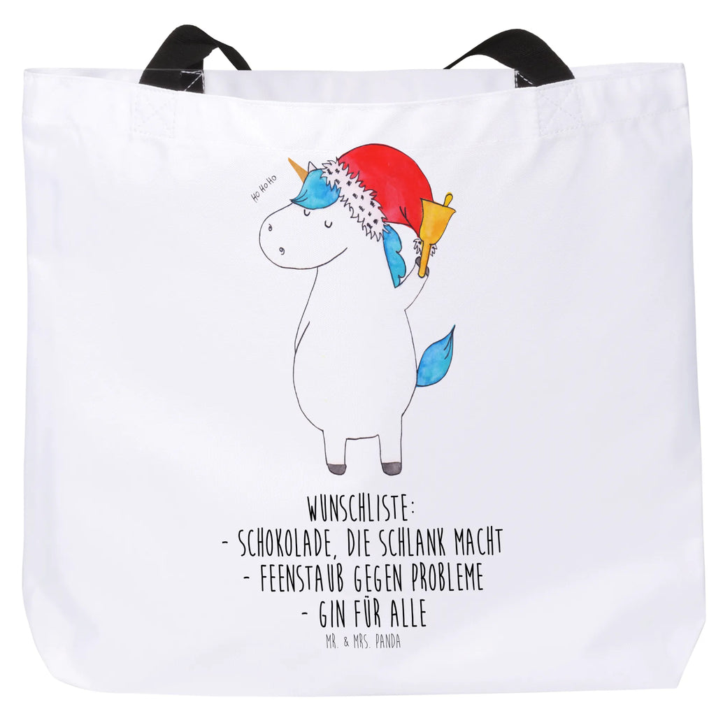 Shopper Einhorn Weihnachtsmann Beutel, Einkaufstasche, Tasche, Strandtasche, Einkaufsbeutel, Shopper, Schultasche, Freizeittasche, Tragebeutel, Schulbeutel, Alltagstasche, Einhorn, Einhörner, Einhorn Deko, Pegasus, Unicorn, Gin, Schokolade, Schoki, Weihnachten, Weihnachtsmann, Nikolaus, Wunschzettel, Wunschliste, Feenstaub