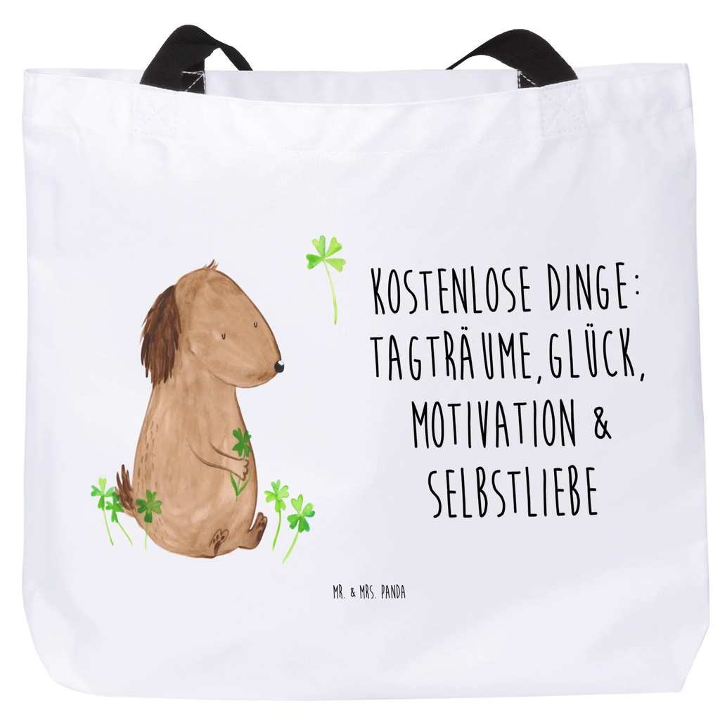 Shopper Hund Kleeblatt Beutel, Einkaufstasche, Tasche, Strandtasche, Einkaufsbeutel, Shopper, Schultasche, Freizeittasche, Tragebeutel, Schulbeutel, Alltagstasche, Hund, Hundemotiv, Haustier, Hunderasse, Tierliebhaber, Hundebesitzer, Sprüche, Kleeblatt, Glück, Tagträume, Motivation, Neuanfang, Geschenk, Glücksbringer, Selbstliebe, Achtsamkeit