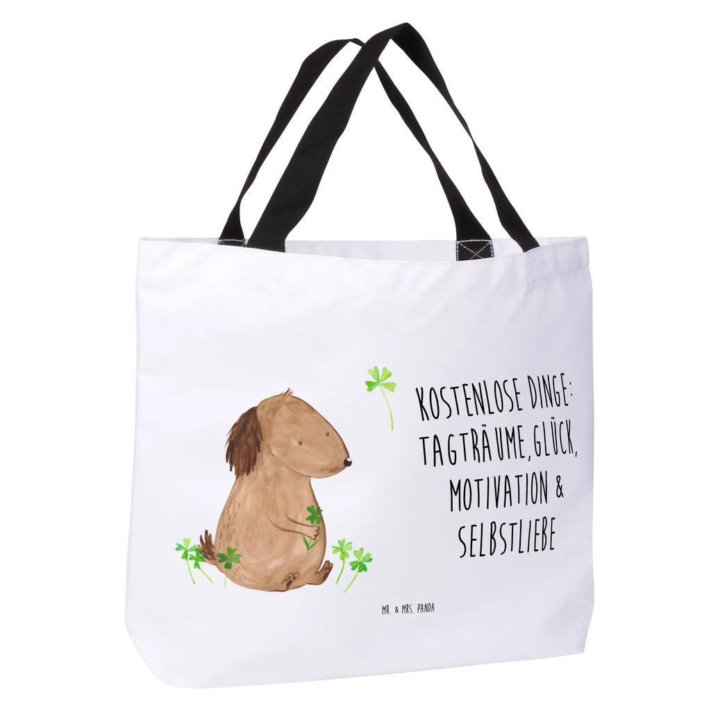 Shopper Hund Kleeblatt Beutel, Einkaufstasche, Tasche, Strandtasche, Einkaufsbeutel, Shopper, Schultasche, Freizeittasche, Tragebeutel, Schulbeutel, Alltagstasche, Hund, Hundemotiv, Haustier, Hunderasse, Tierliebhaber, Hundebesitzer, Sprüche, Kleeblatt, Glück, Tagträume, Motivation, Neuanfang, Geschenk, Glücksbringer, Selbstliebe, Achtsamkeit