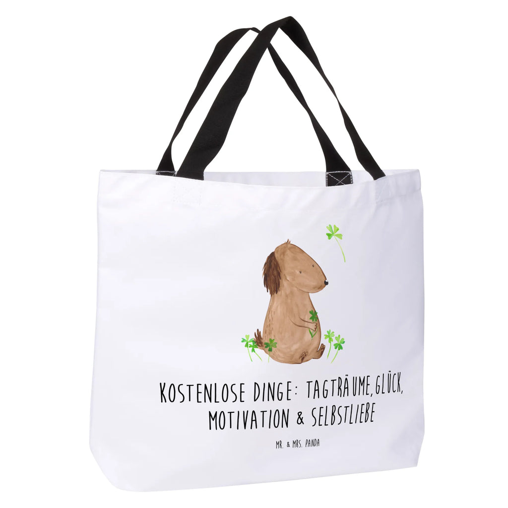 Shopper Hund Kleeblatt Beutel, Einkaufstasche, Tasche, Strandtasche, Einkaufsbeutel, Shopper, Schultasche, Freizeittasche, Tragebeutel, Schulbeutel, Alltagstasche, Hund, Hundemotiv, Haustier, Hunderasse, Tierliebhaber, Hundebesitzer, Sprüche, Kleeblatt, Glück, Tagträume, Motivation, Neuanfang, Geschenk, Glücksbringer, Selbstliebe, Achtsamkeit