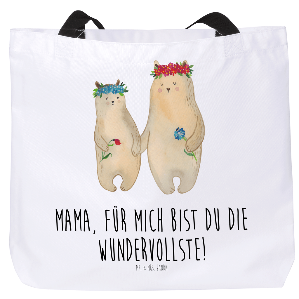 Shopper Bären mit Blumenkranz Beutel, Einkaufstasche, Tasche, Strandtasche, Einkaufsbeutel, Shopper, Schultasche, Freizeittasche, Tragebeutel, Schulbeutel, Alltagstasche, Familie, Vatertag, Muttertag, Bruder, Schwester, Mama, Papa, Oma, Opa, Bär, Bären, Mutter, Mutti, Mami, Lieblingsmensch, Lieblingsmama, beste Mutter, weltbeste Mama, Geschenk Mama. Muttertag, Tochter, Kind, Kinder, Töchter, Family, Vorbild