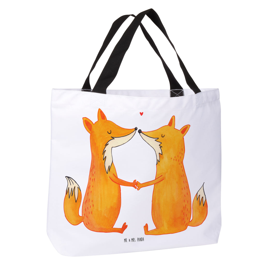 Shopper Füchse Liebe Beutel, Einkaufstasche, Tasche, Strandtasche, Einkaufsbeutel, Shopper, Schultasche, Freizeittasche, Tragebeutel, Schulbeutel, Alltagstasche, Fuchs, Füchse, Fox, Liebe, Liebespaar, Paar, Partner, Freundin, Freund, Ehe, Verlobte, Ehemann, Ehefrau, Liebesbeweis