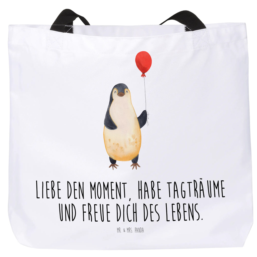 Shopper Pinguin Luftballon Beutel, Einkaufstasche, Tasche, Strandtasche, Einkaufsbeutel, Shopper, Schultasche, Freizeittasche, Tragebeutel, Schulbeutel, Alltagstasche, Pinguin, Pinguine, Luftballon, Tagträume, Lebenslust, Geschenk Freundin, Geschenkidee, beste Freundin, Motivation, Neustart, neues Leben, Liebe, Glück