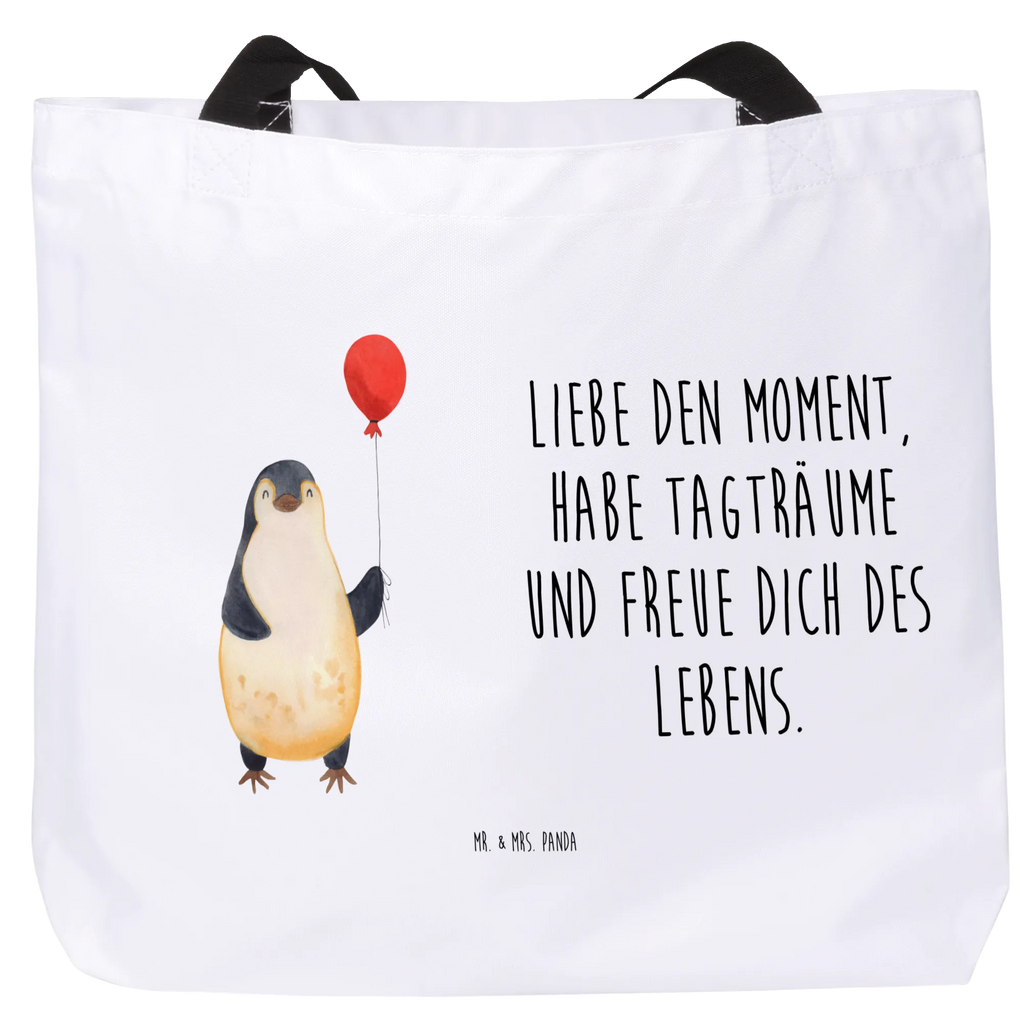 Shopper Pinguin Luftballon Beutel, Einkaufstasche, Tasche, Strandtasche, Einkaufsbeutel, Shopper, Schultasche, Freizeittasche, Tragebeutel, Schulbeutel, Alltagstasche, Pinguin, Pinguine, Luftballon, Tagträume, Lebenslust, Geschenk Freundin, Geschenkidee, beste Freundin, Motivation, Neustart, neues Leben, Liebe, Glück