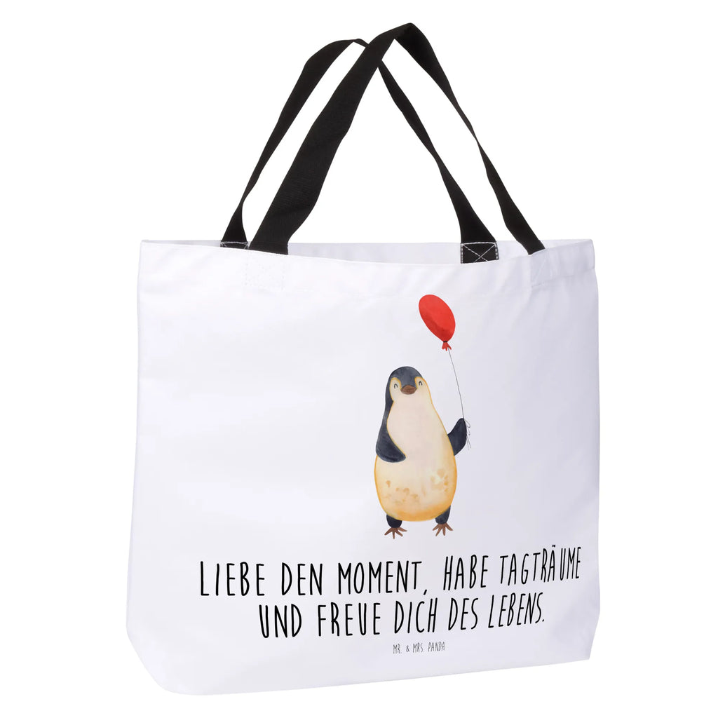 Shopper Pinguin Luftballon Beutel, Einkaufstasche, Tasche, Strandtasche, Einkaufsbeutel, Shopper, Schultasche, Freizeittasche, Tragebeutel, Schulbeutel, Alltagstasche, Pinguin, Pinguine, Luftballon, Tagträume, Lebenslust, Geschenk Freundin, Geschenkidee, beste Freundin, Motivation, Neustart, neues Leben, Liebe, Glück