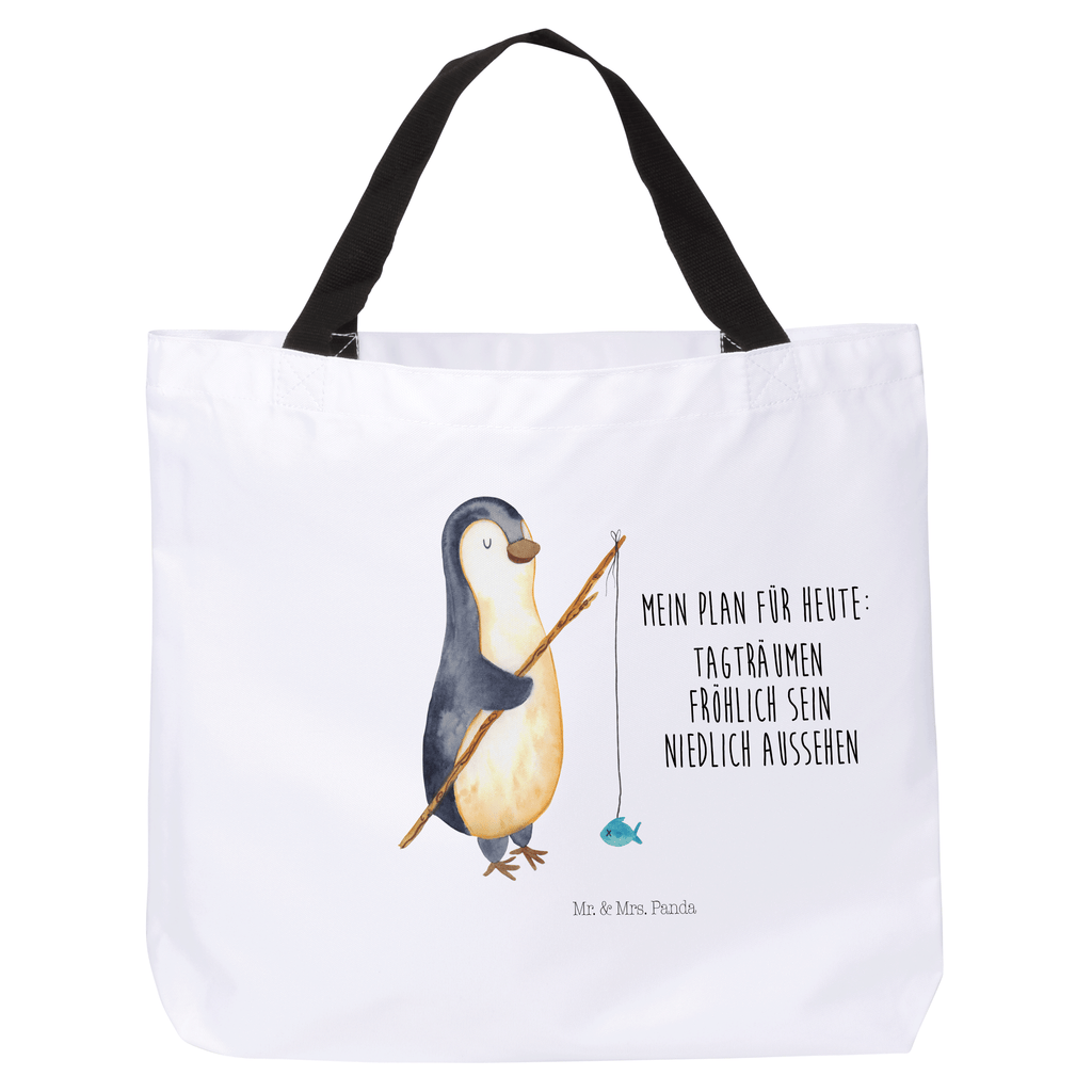 Shopper Pinguin Angler Beutel, Einkaufstasche, Tasche, Strandtasche, Einkaufsbeutel, Shopper, Schultasche, Freizeittasche, Tragebeutel, Schulbeutel, Alltagstasche, Pinguin, Pinguine, Angeln, Angler, Tagträume, Hobby, Plan, Planer, Tagesplan, Neustart, Motivation, Geschenk, Freundinnen, Geschenkidee, Urlaub, Wochenende