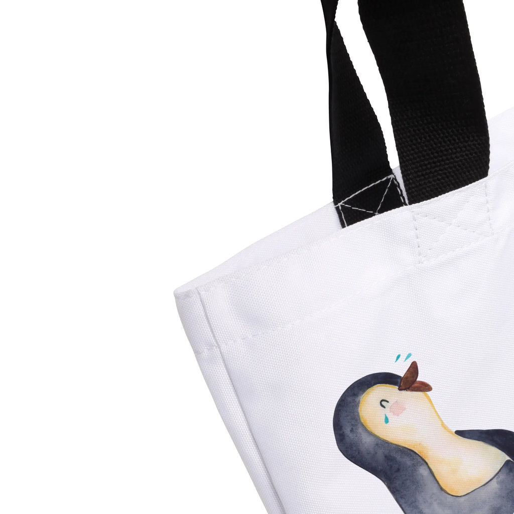 Shopper Pinguin Lachen Beutel, Einkaufstasche, Tasche, Strandtasche, Einkaufsbeutel, Shopper, Schultasche, Freizeittasche, Tragebeutel, Schulbeutel, Alltagstasche, Pinguin, Pinguine, lustiger Spruch, Optimismus, Fröhlich, Lachen, Humor, Fröhlichkeit