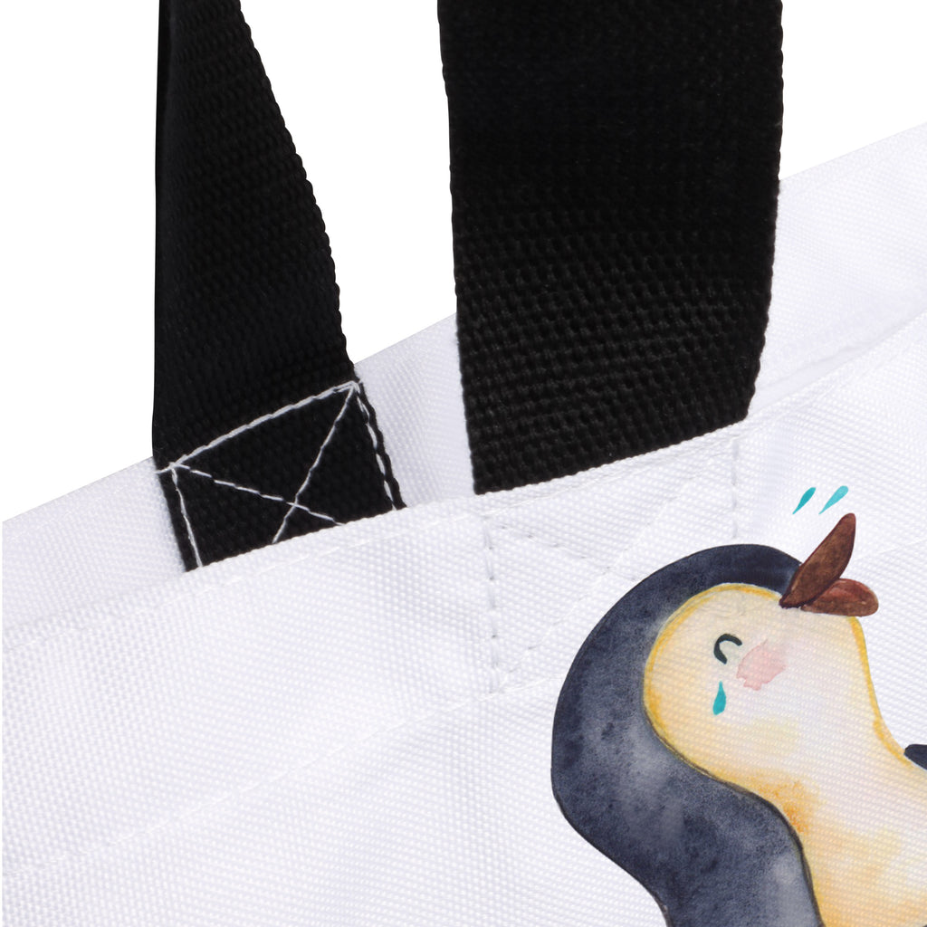 Shopper Pinguin Lachen Beutel, Einkaufstasche, Tasche, Strandtasche, Einkaufsbeutel, Shopper, Schultasche, Freizeittasche, Tragebeutel, Schulbeutel, Alltagstasche, Pinguin, Pinguine, lustiger Spruch, Optimismus, Fröhlich, Lachen, Humor, Fröhlichkeit