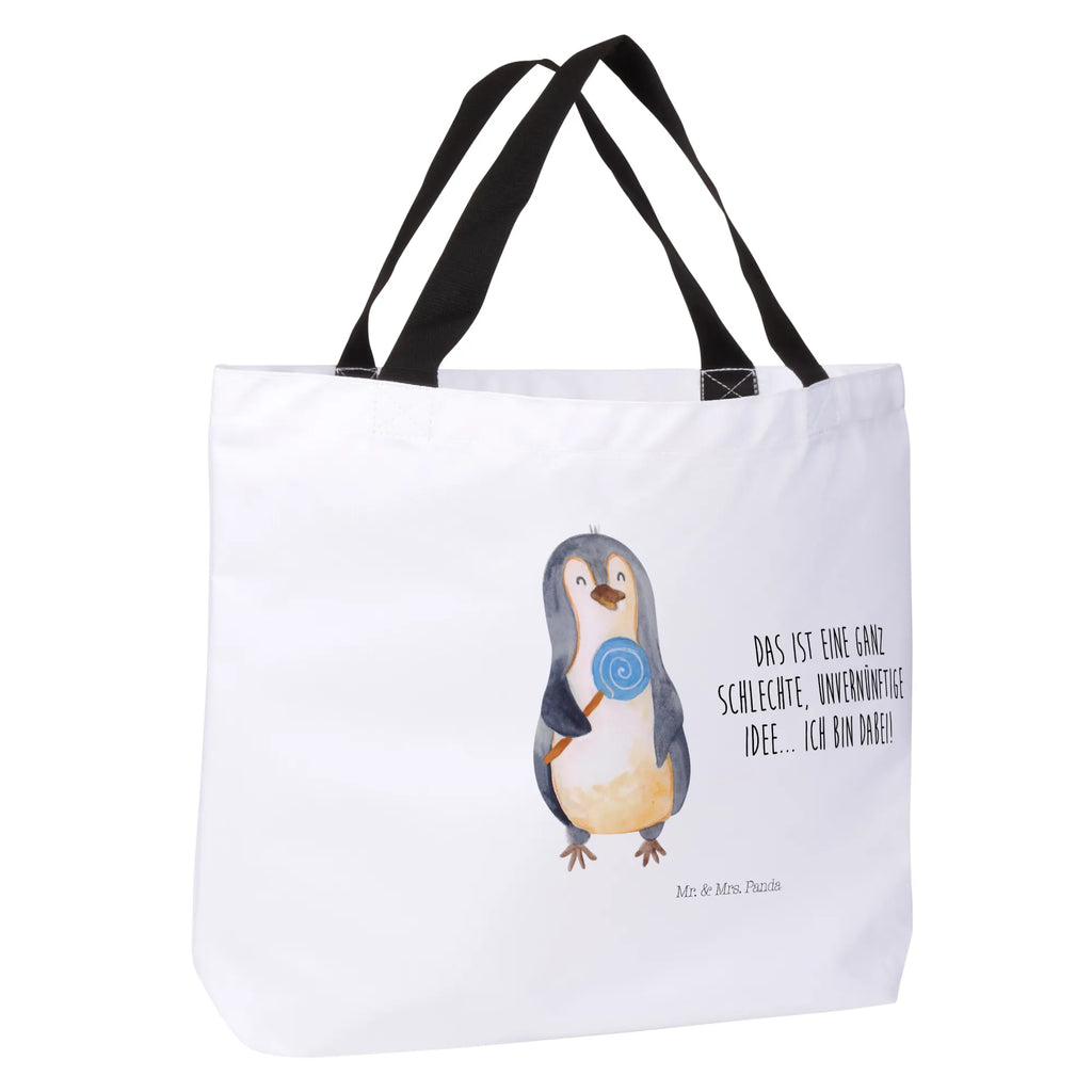 Shopper Pinguin Lolli Beutel, Einkaufstasche, Tasche, Strandtasche, Einkaufsbeutel, Shopper, Schultasche, Freizeittasche, Tragebeutel, Schulbeutel, Alltagstasche, Pinguin, Pinguine, Lolli, Süßigkeiten, Blödsinn, Spruch, Rebell, Gauner, Ganove, Rabauke