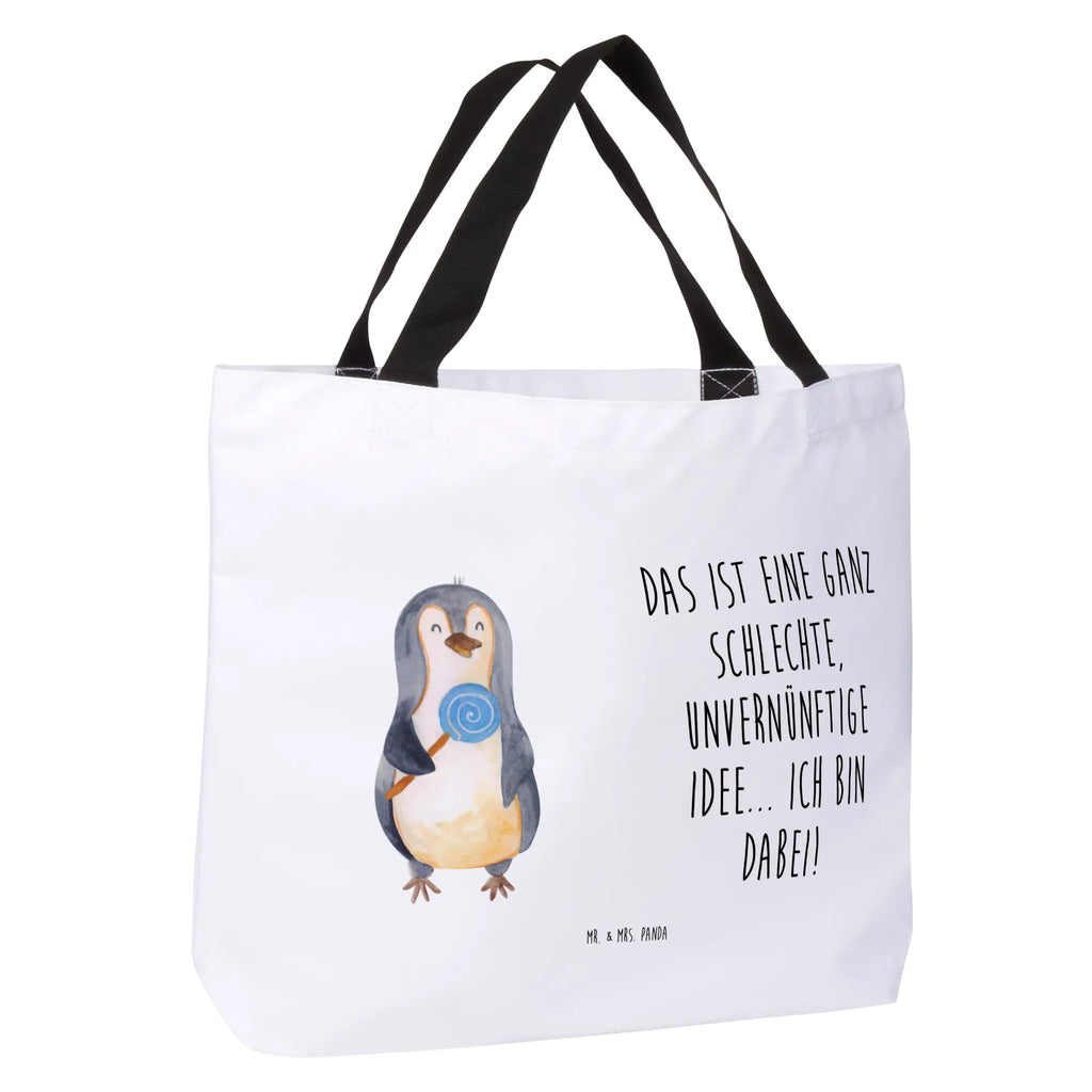 Shopper Pinguin Lolli Beutel, Einkaufstasche, Tasche, Strandtasche, Einkaufsbeutel, Shopper, Schultasche, Freizeittasche, Tragebeutel, Schulbeutel, Alltagstasche, Pinguin, Pinguine, Lolli, Süßigkeiten, Blödsinn, Spruch, Rebell, Gauner, Ganove, Rabauke