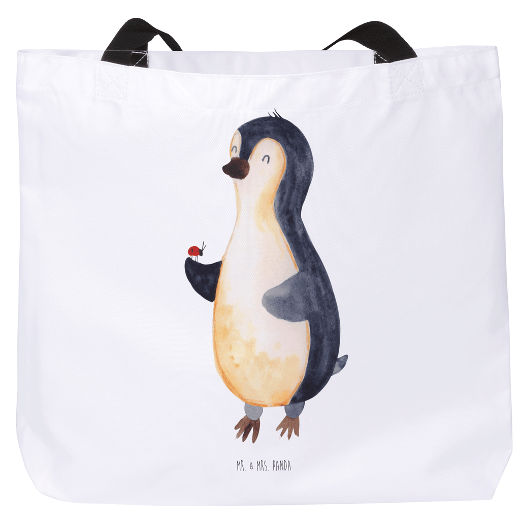 Shopper Pinguin Marienkäfer Beutel, Einkaufstasche, Tasche, Strandtasche, Einkaufsbeutel, Shopper, Schultasche, Freizeittasche, Tragebeutel, Schulbeutel, Alltagstasche, Pinguin, Pinguine, Marienkäfer, Liebe, Wunder, Glück, Freude, Lebensfreude