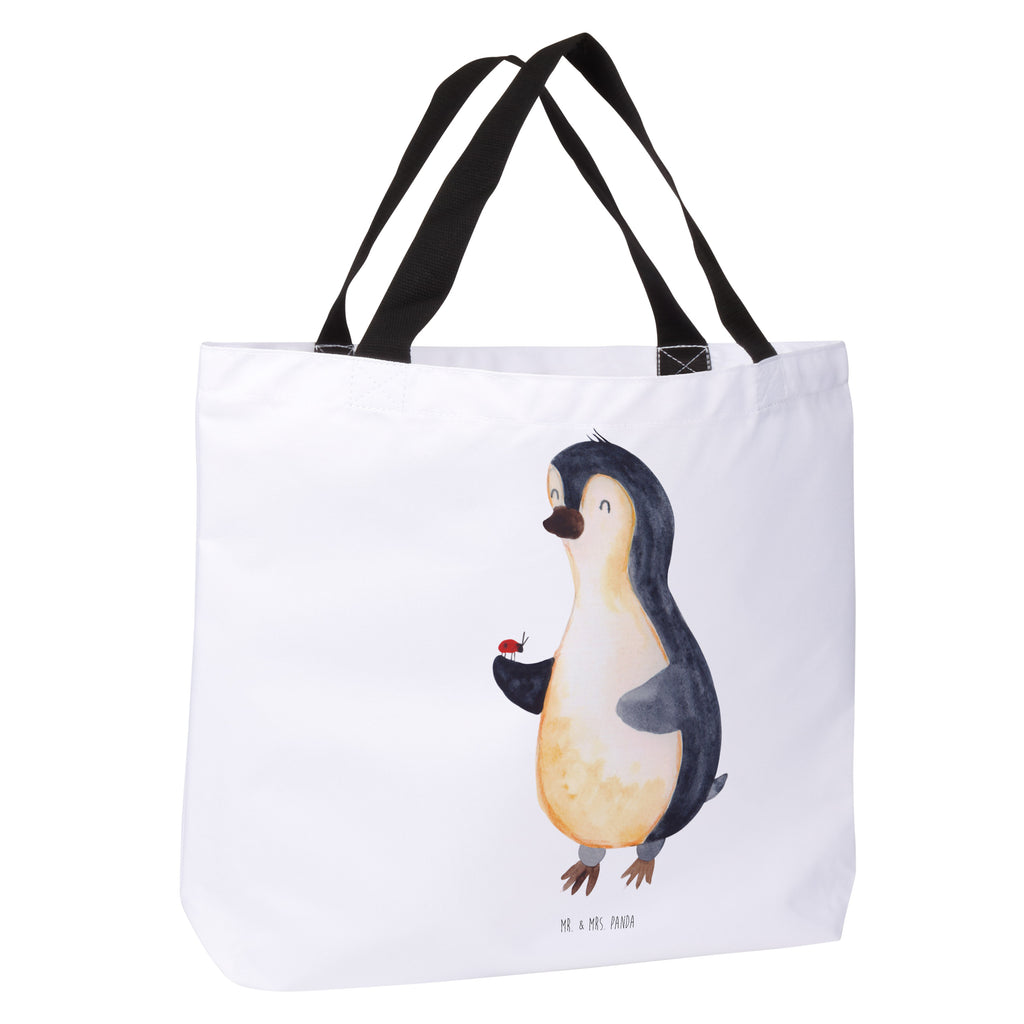 Shopper Pinguin Marienkäfer Beutel, Einkaufstasche, Tasche, Strandtasche, Einkaufsbeutel, Shopper, Schultasche, Freizeittasche, Tragebeutel, Schulbeutel, Alltagstasche, Pinguin, Pinguine, Marienkäfer, Liebe, Wunder, Glück, Freude, Lebensfreude