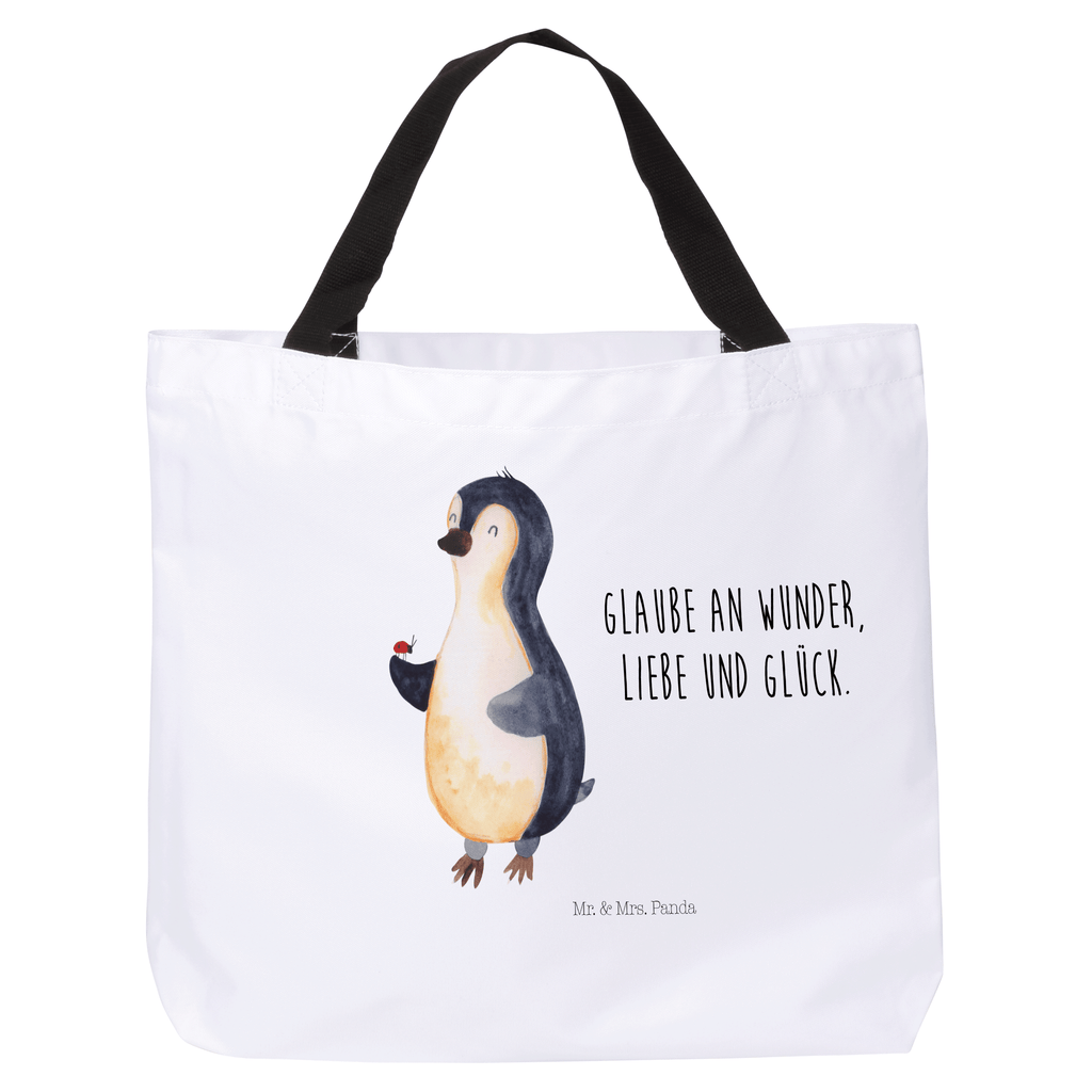 Shopper Pinguin Marienkäfer Beutel, Einkaufstasche, Tasche, Strandtasche, Einkaufsbeutel, Shopper, Schultasche, Freizeittasche, Tragebeutel, Schulbeutel, Alltagstasche, Pinguin, Pinguine, Marienkäfer, Liebe, Wunder, Glück, Freude, Lebensfreude