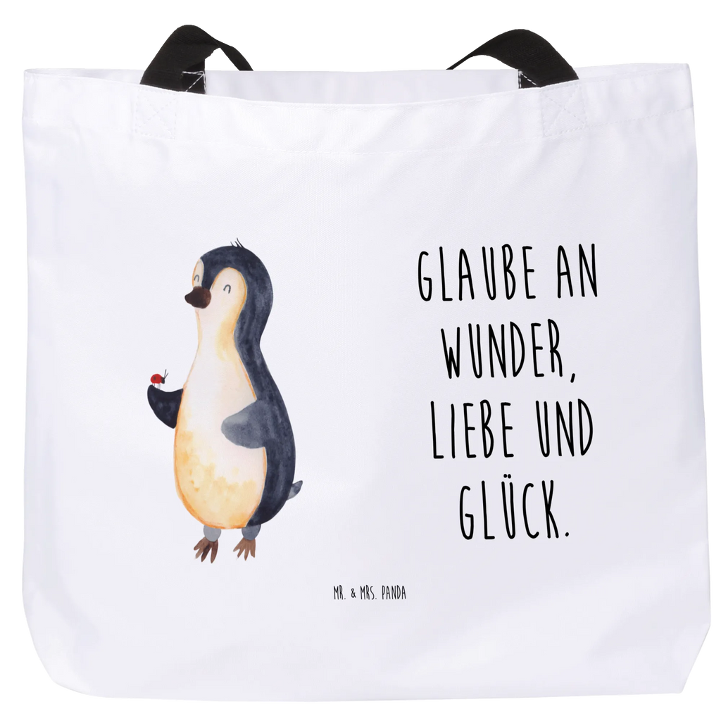 Shopper Pinguin Marienkäfer Beutel, Einkaufstasche, Tasche, Strandtasche, Einkaufsbeutel, Shopper, Schultasche, Freizeittasche, Tragebeutel, Schulbeutel, Alltagstasche, Pinguin, Pinguine, Marienkäfer, Liebe, Wunder, Glück, Freude, Lebensfreude