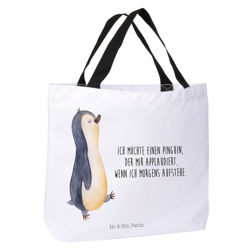 Shopper Pinguin marschieren Beutel, Einkaufstasche, Tasche, Strandtasche, Einkaufsbeutel, Shopper, Schultasche, Freizeittasche, Tragebeutel, Schulbeutel, Alltagstasche, Pinguin, Pinguine, Frühaufsteher, Langschläfer, Bruder, Schwester, Familie