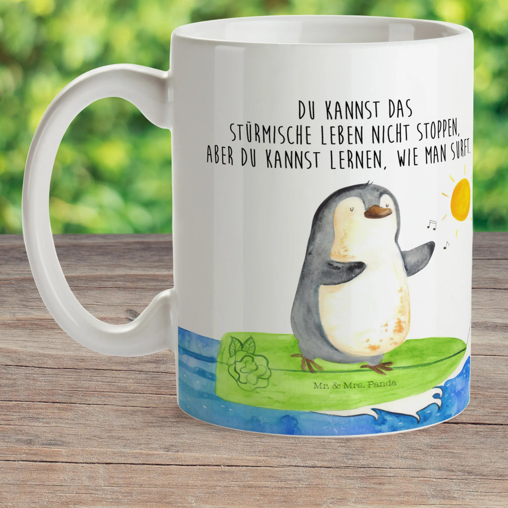 Kindertasse Pinguin Surfer Kindertasse, Kinder Tasse, Kunststoff Tasse, Kindergarten Tasse, Trinkbecher, Camping Becher, Kaffeetasse, Kunststoffbecher, Kindergartenbecher, Outdoorgeschirr, Kunststoffgeschirr, Reisebecher, Reisetasse, Kinderbecher, Bruchfeste Tasse, Bruchsichere Tasse, Plastik Tasse, Plastiktasse, Pinguin, Pinguine, surfen, Surfer, Hawaii, Urlaub, Wellen, Wellen reiten, Portugal